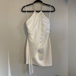 Thalia Sodi Dress (white) with gold chain, Size Med